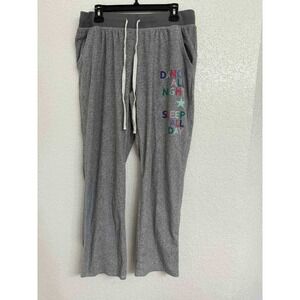 Xhilaration Lounge Pants Womens L Gray Dance‎ All Night Sleep All Day